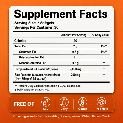 Drevix™ Pumpkin Seed Oil & Saw Palmetto Softgels