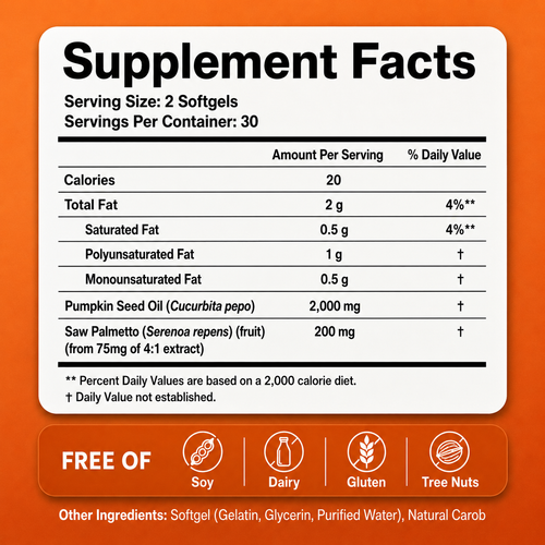 Drevix™ Pumpkin Seed Oil & Saw Palmetto Softgels